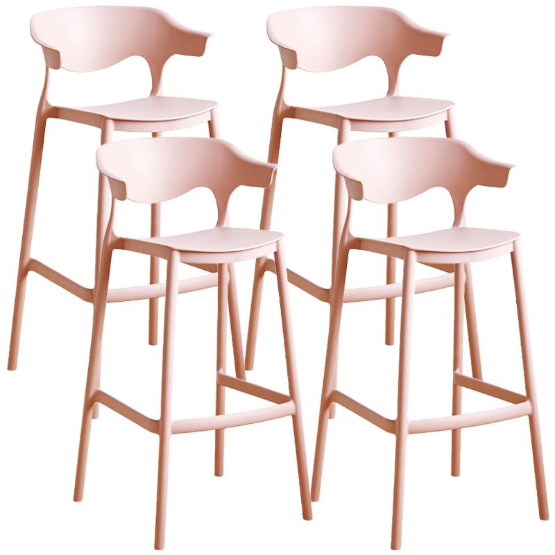 Taburete de bar de PP de estilo escandinavo, silla de mostrador con asiento cuadrado para barra de cocina