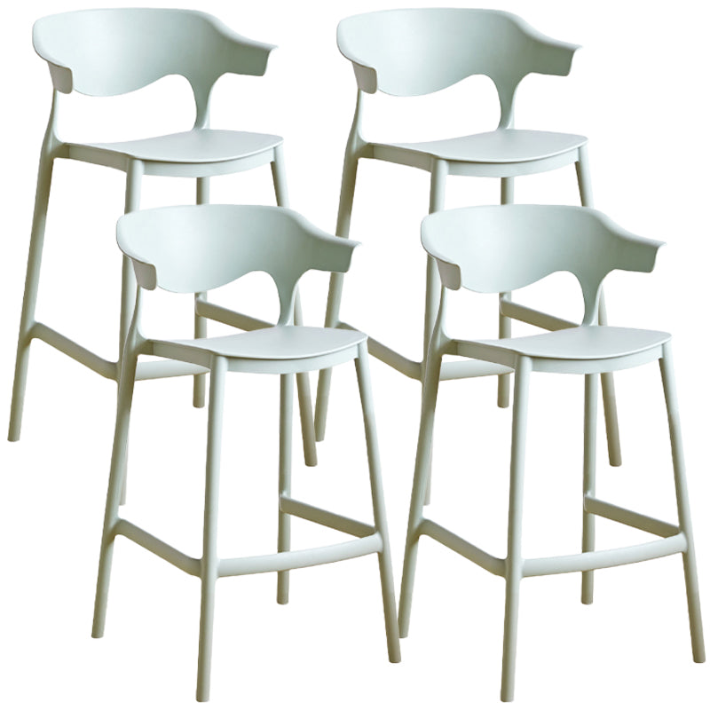 Taburete de bar de PP de estilo escandinavo, silla de mostrador con asiento cuadrado para barra de cocina