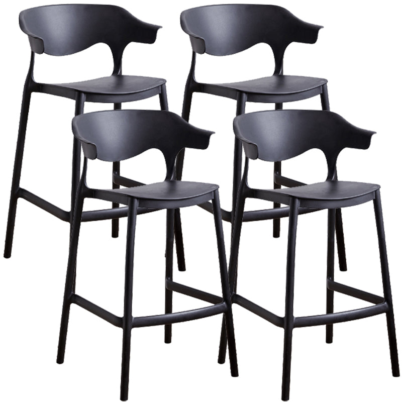 Taburete de bar de PP de estilo escandinavo, silla de mostrador con asiento cuadrado para barra de cocina