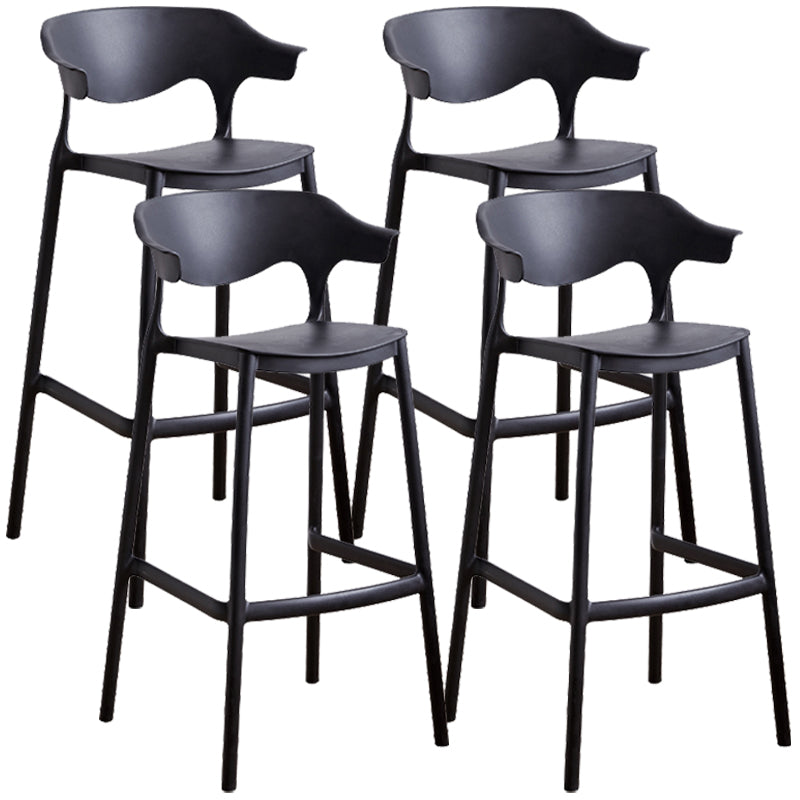 Taburete de bar de PP de estilo escandinavo, silla de mostrador con asiento cuadrado para barra de cocina