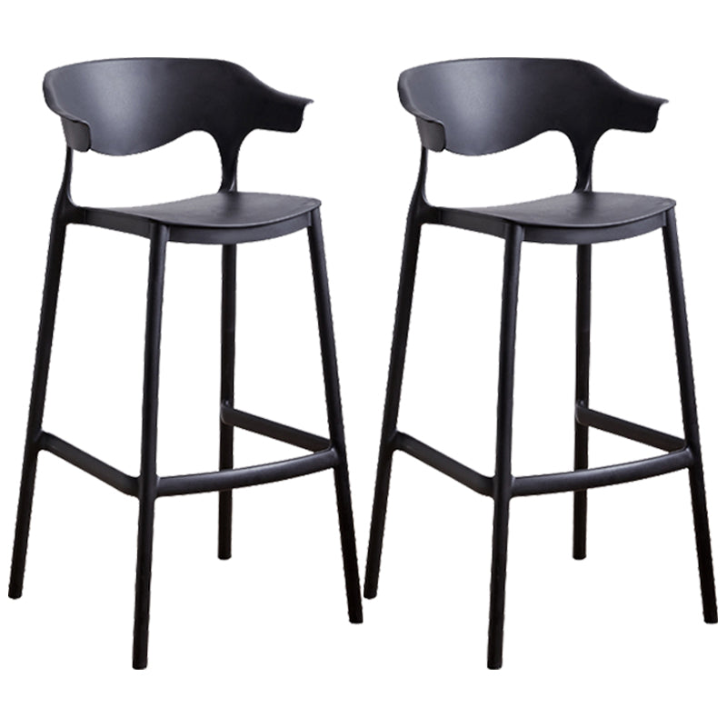 Taburete de bar de PP de estilo escandinavo, silla de mostrador con asiento cuadrado para barra de cocina