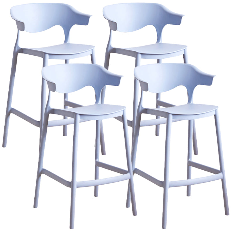 Taburete de bar de PP de estilo escandinavo, silla de mostrador con asiento cuadrado para barra de cocina