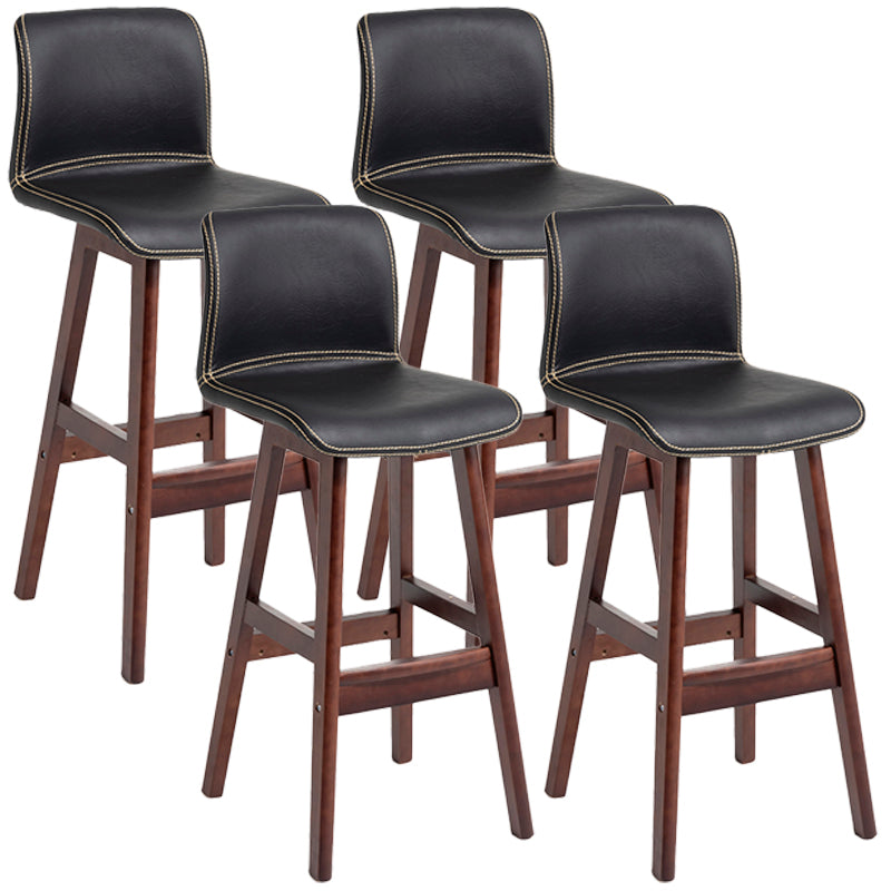 Barhocker im skandinavischen Stil, quadratischer Ledersitz, Thekenstuhl für die Küchenbar