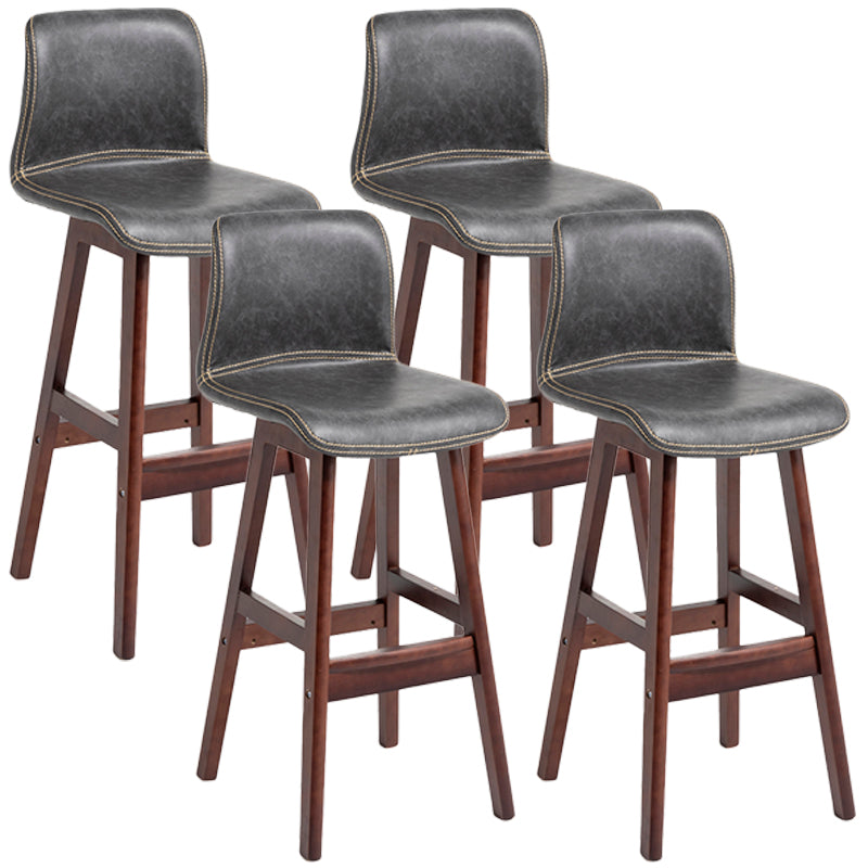 Barhocker im skandinavischen Stil, quadratischer Ledersitz, Thekenstuhl für die Küchenbar