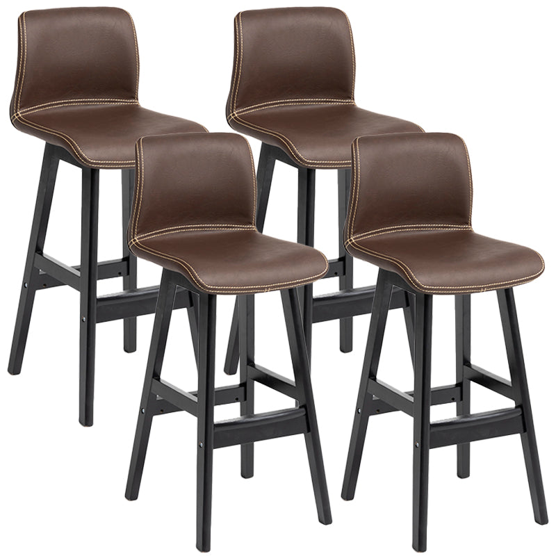 Barhocker im skandinavischen Stil, quadratischer Ledersitz, Thekenstuhl für die Küchenbar