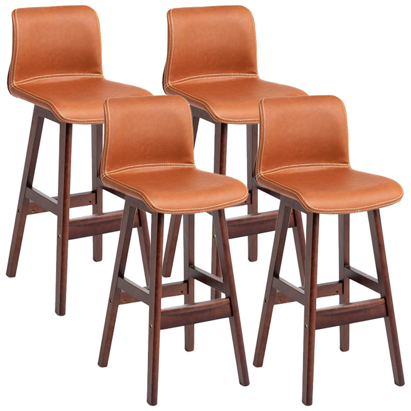 Barhocker im skandinavischen Stil, quadratischer Ledersitz, Thekenstuhl für die Küchenbar