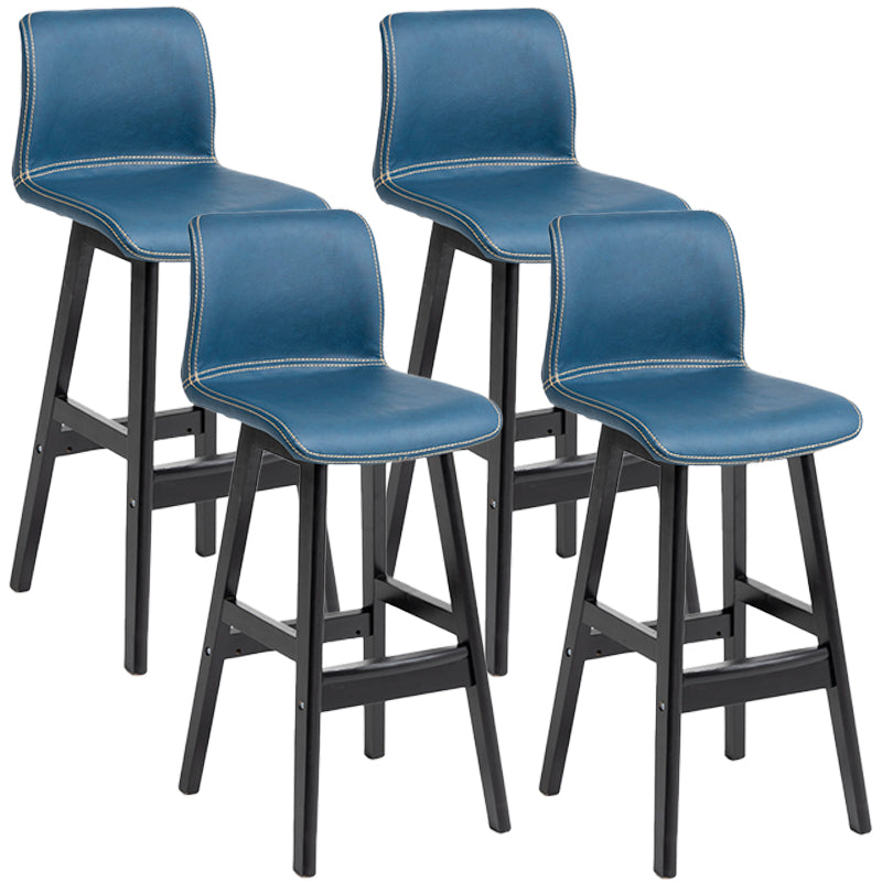 Barhocker im skandinavischen Stil, quadratischer Ledersitz, Thekenstuhl für die Küchenbar