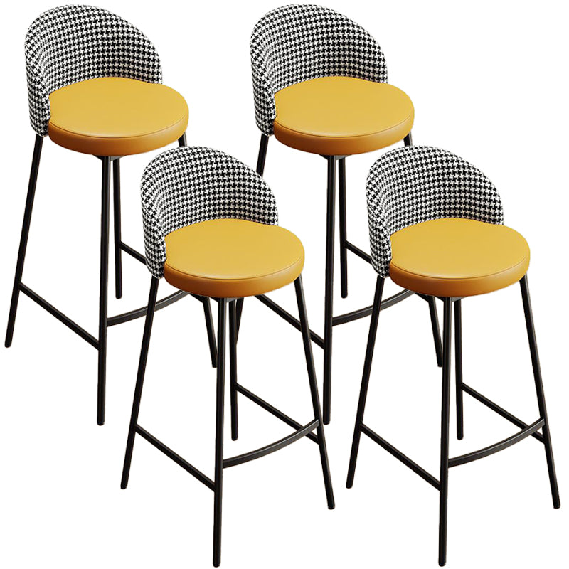 Taburete de bar de estilo escandinavo, asiento redondo de cuero, taburete para cocina