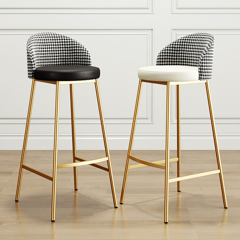 Taburete de bar de estilo escandinavo, asiento redondo de cuero, taburete para cocina