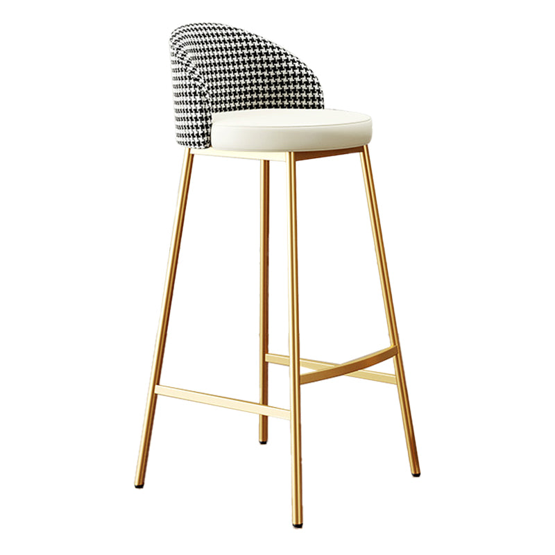 Taburete de bar de estilo escandinavo, asiento redondo de cuero, taburete para cocina