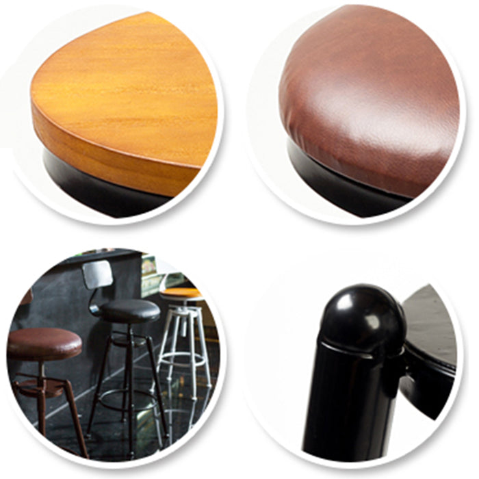 Industrial 4 Legs Barstool Adjustable Height Rotating Bar Stools