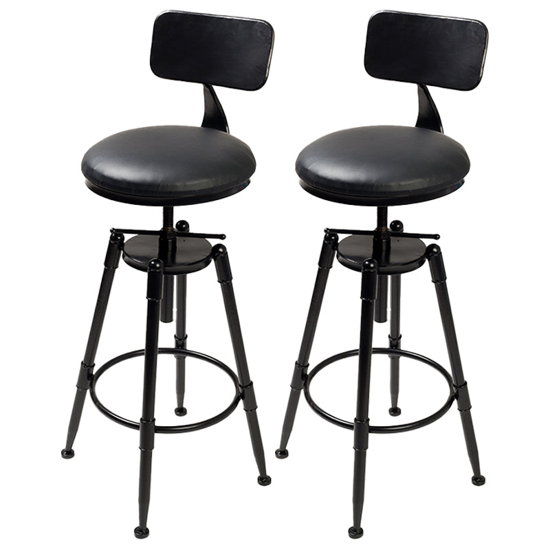 Industrial 4 Legs Barstool Adjustable Height Rotating Bar Stools