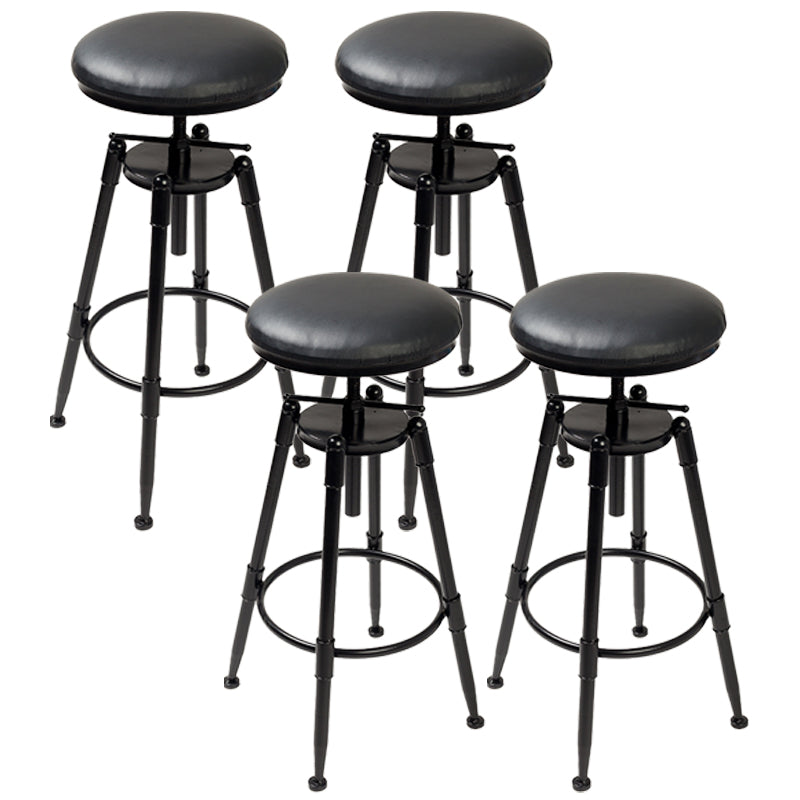 Industrial 4 Legs Barstool Adjustable Height Rotating Bar Stools