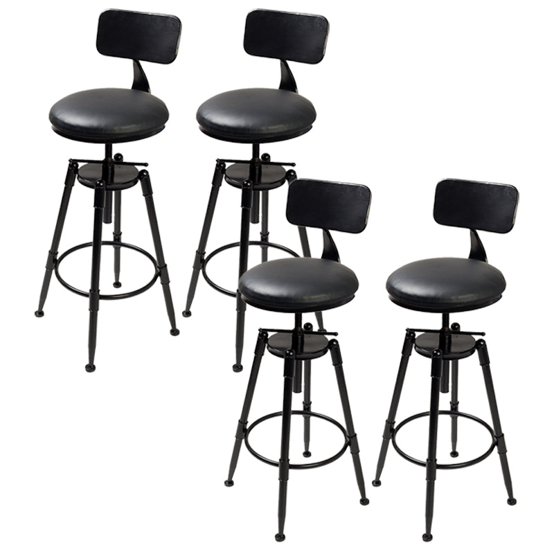 Industrial 4 Legs Barstool Adjustable Height Rotating Bar Stools