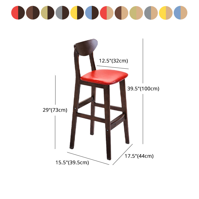 Scandinavian Counter Height Stools Living Room Barstools with Solid Wood