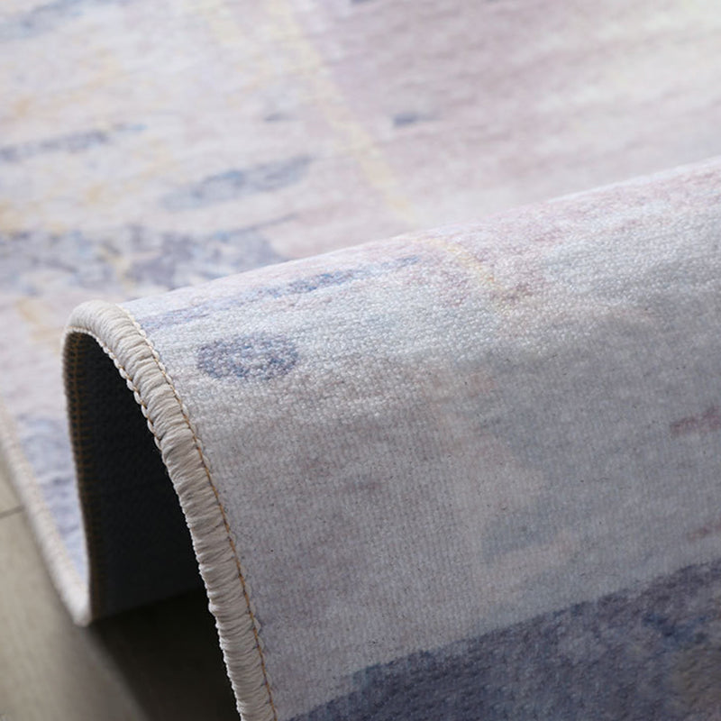 White Random Stripe Rug Polyester Modern Rug Washable Rug for Home Decor