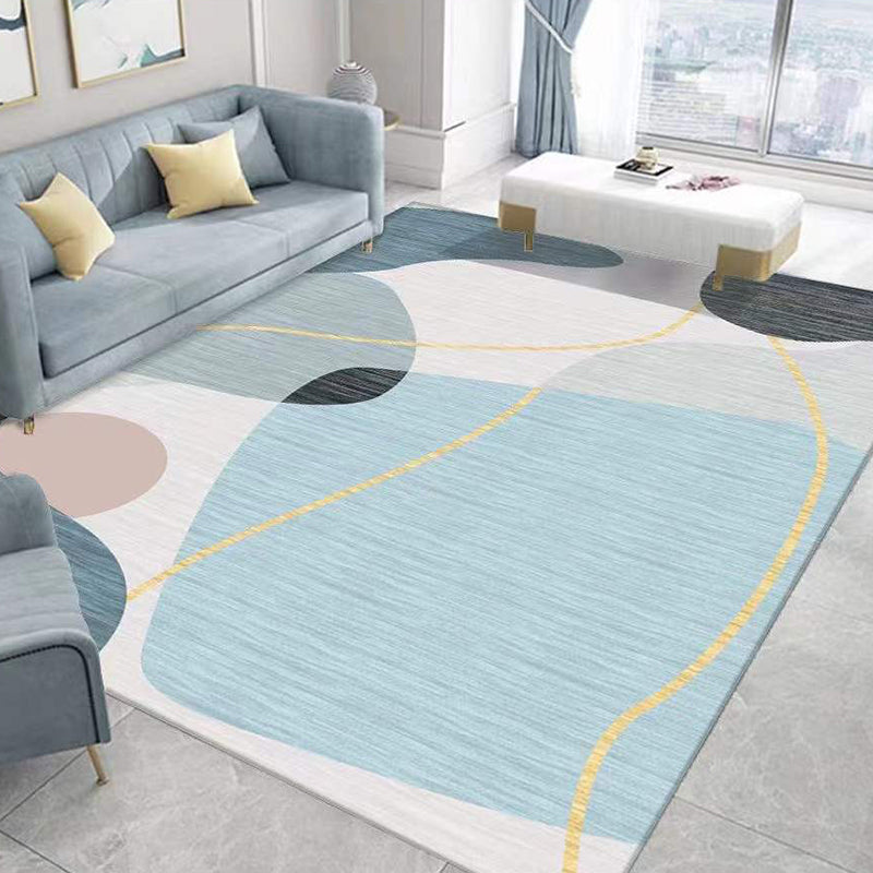 Dark Grey Casual Carpet Polyester Striped Carpet Stain Resistant Carpet for Home Decor