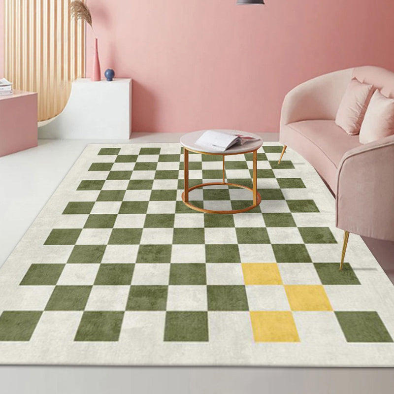 Rapis moderne Black MODER POLYESTER Tapis lavable pour le salon