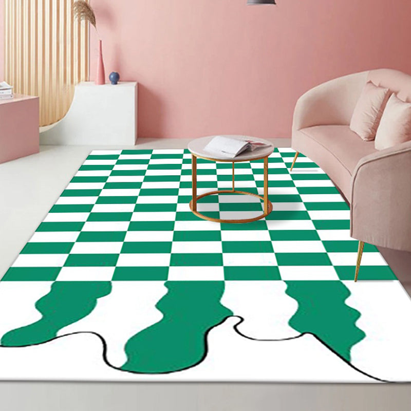 Rapis moderne Black MODER POLYESTER Tapis lavable pour le salon