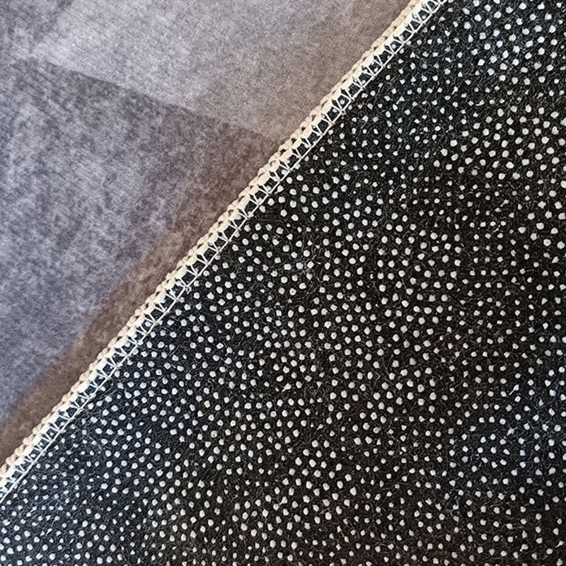 Black Abstract Print Rug Polyester Modern Rug Washable Rug for Living Room