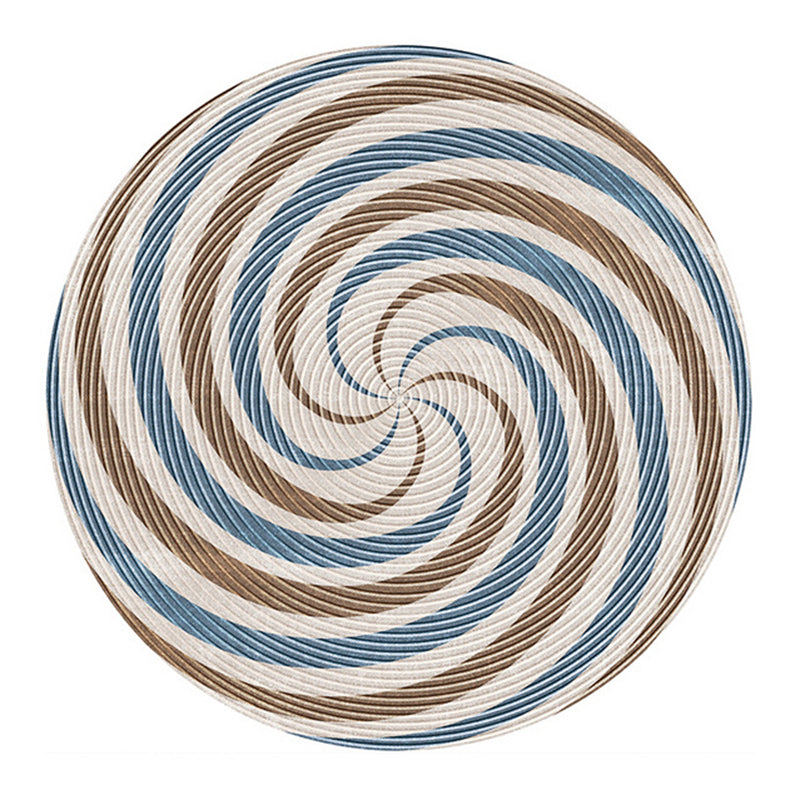 Printing Pattern Rug Polyester Round Carpet Non-Slip Backing Area Rug for Home Decoration