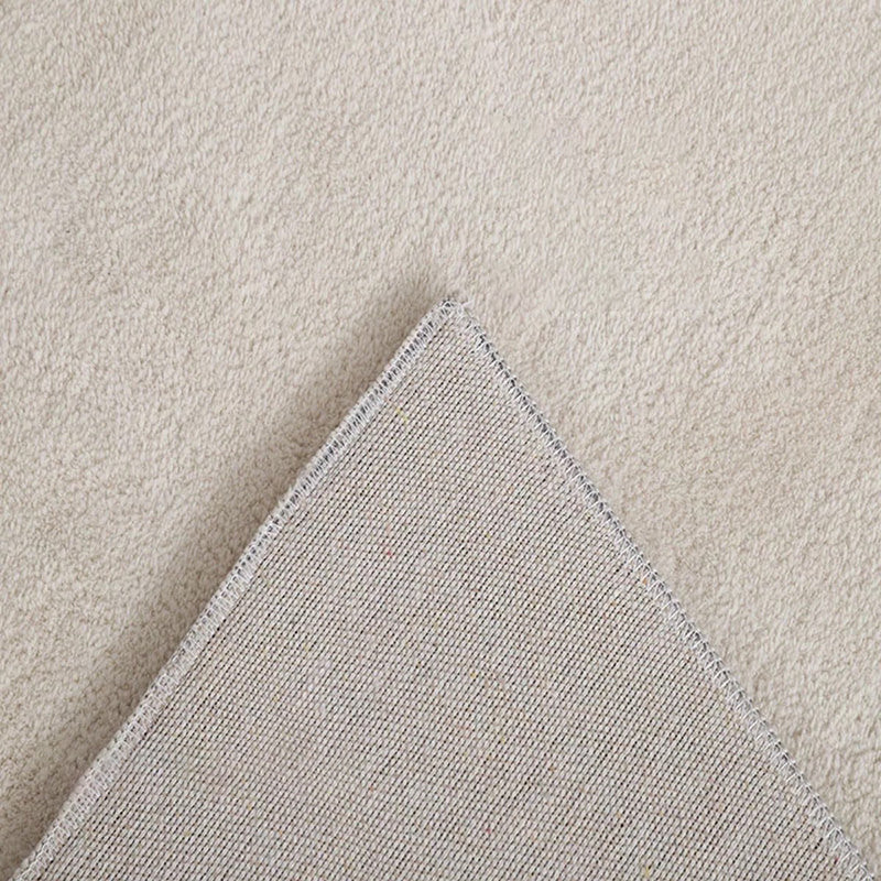 Beige Rug Polyester Area Carpet Anti-Slip Easy Care Rug for Living Room