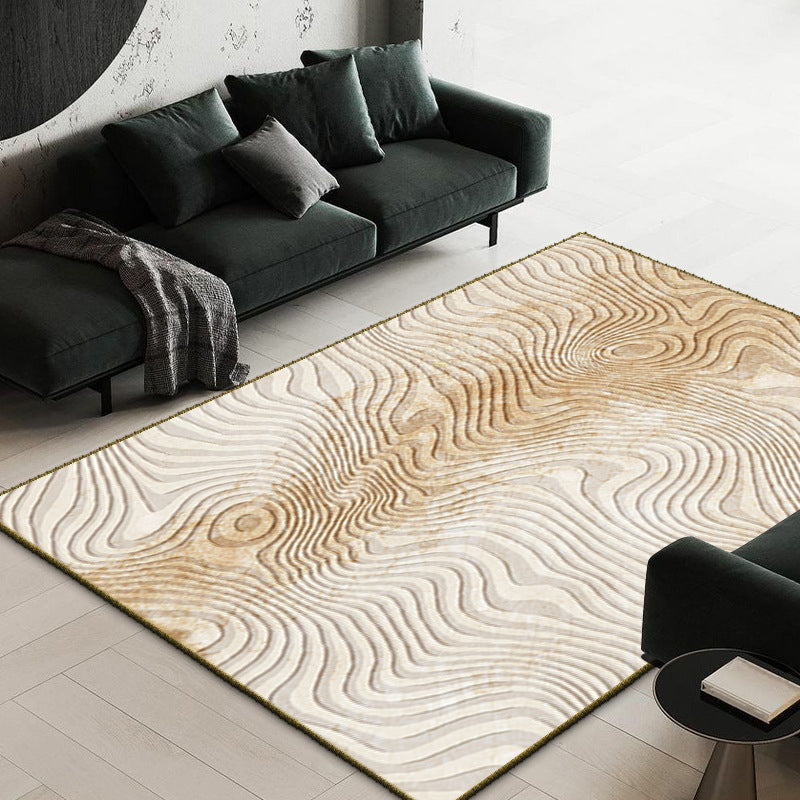 Contemporary Wabi-sabi Rug Simple Color Carpet Polyester Non-Slip Backing Rug