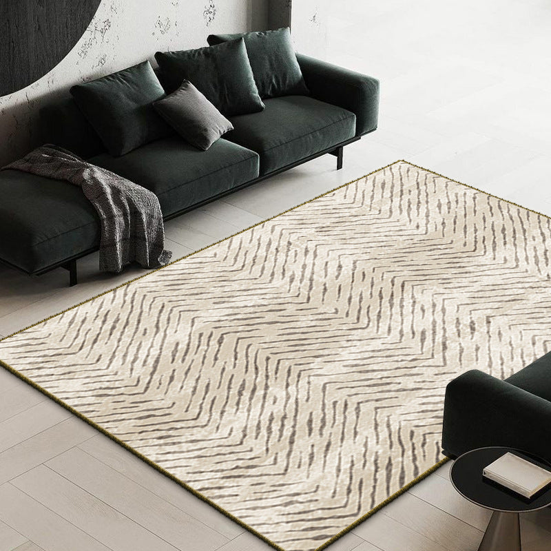 Contemporary Wabi-sabi Rug Simple Color Carpet Polyester Non-Slip Backing Rug
