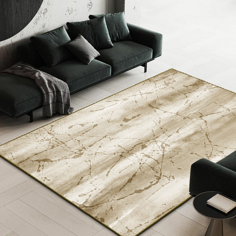 Contemporary Wabi-sabi Rug Simple Color Carpet Polyester Non-Slip Backing Rug