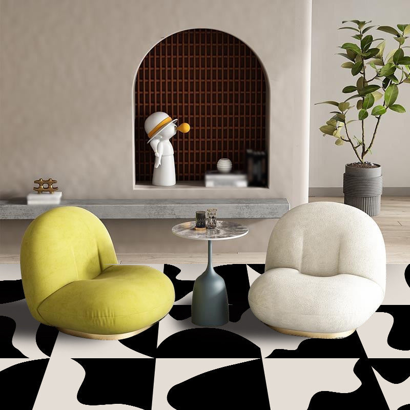 Tapis texturé noir et blanc