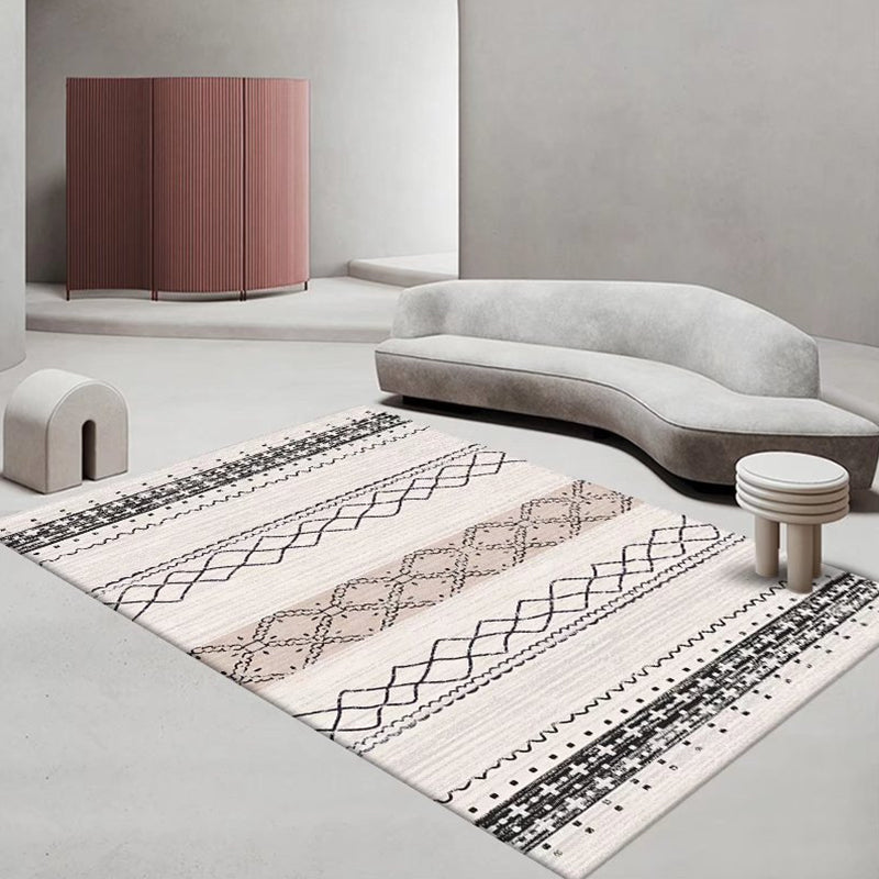 Marokko Teppich Polyester Traditioneller Teppichfleckfest für Wohnzimmer