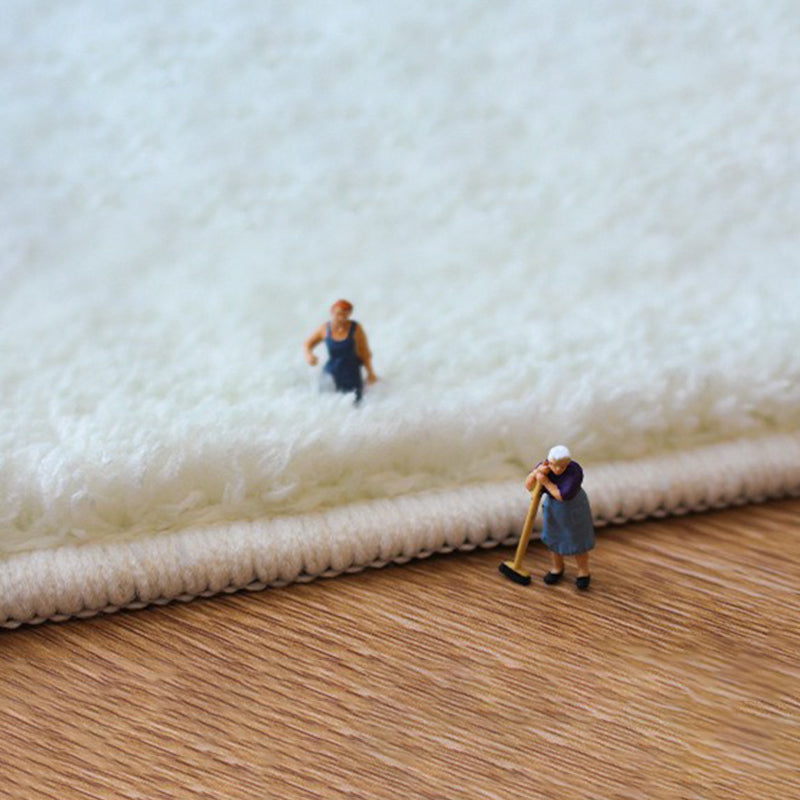 Light Grey Striped Rug Polyester Simple Area Rug Washable Rug for Living Room