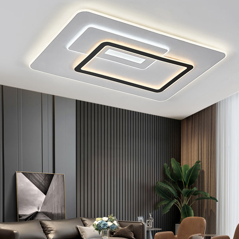 Geometry Shape LED Ceiling Lamp Modern Iron 3 Lights Flush Mount for Bedroom
