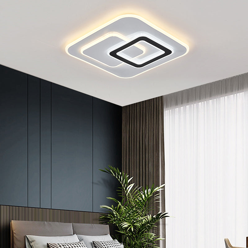 Geometry Shape LED Ceiling Lamp Modern Iron 3 Lights Flush Mount for Bedroom
