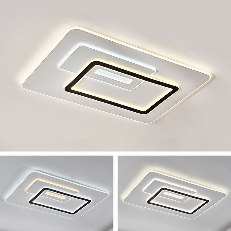 Geometry Shape LED Ceiling Lamp Modern Iron 3 Lights Flush Mount for Bedroom