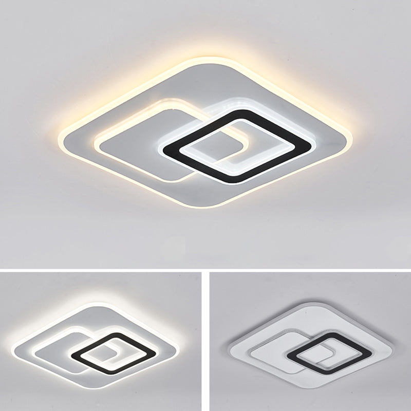 Geometry Shape LED Ceiling Lamp Modern Iron 3 Lights Flush Mount for Bedroom