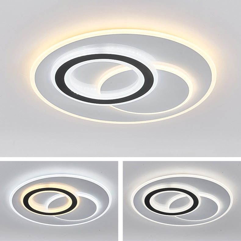 Geometry Shape LED Ceiling Lamp Modern Iron 3 Lights Flush Mount for Bedroom