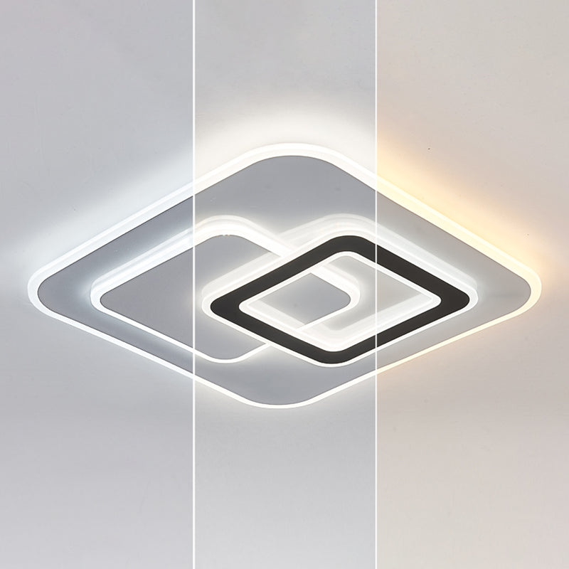 Geometry Shape LED Ceiling Lamp Modern Iron 3 Lights Flush Mount for Bedroom
