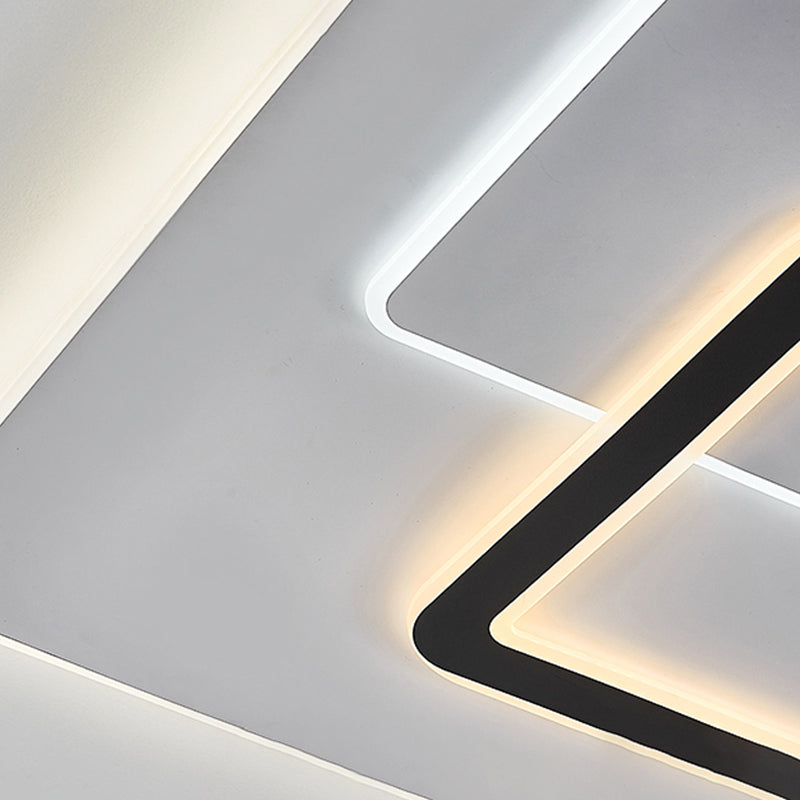 Geometry Shape LED Ceiling Lamp Modern Iron 3 Lights Flush Mount for Bedroom