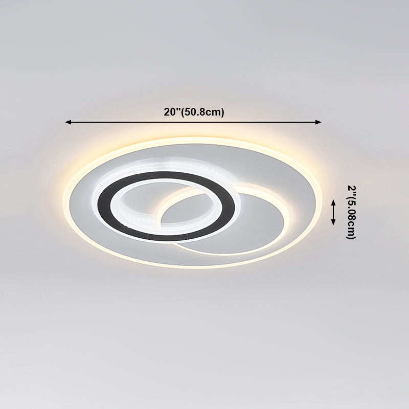 Geometry Shape LED Ceiling Lamp Modern Iron 3 Lights Flush Mount for Bedroom