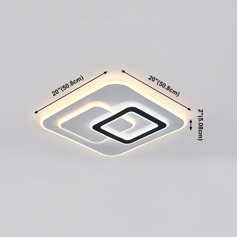 Geometry Shape LED Ceiling Lamp Modern Iron 3 Lights Flush Mount for Bedroom