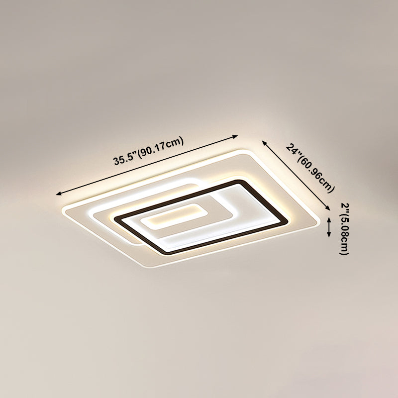 Geometry Shape LED Ceiling Lamp Modern Iron 3 Lights Flush Mount for Bedroom