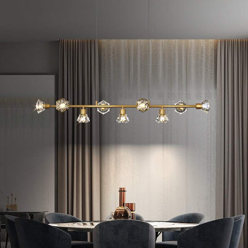 Cone Island Lighting Modernism Crystal Chandelier Light Fixture for Dining Room