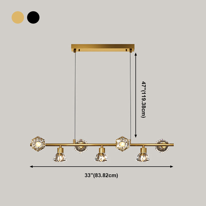 Cone Island Lighting Modernism Crystal Chandelier Light Fixture for Dining Room