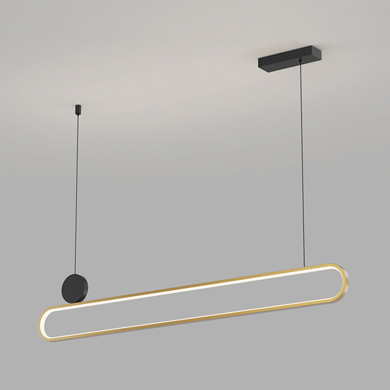 Luces de isla ovalada Modernismo Luz de la isla metal en oro para el comedor