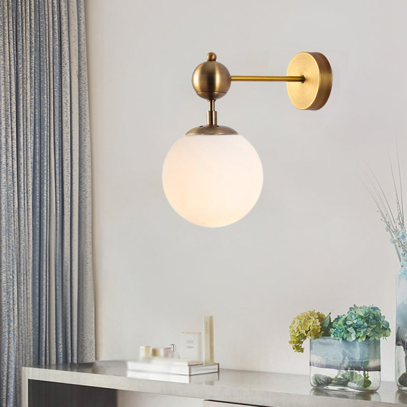 Moderne Stil kugelförmiger Wandmontaglampe Metall 1 Lichtwandbeleuchtung Ideen