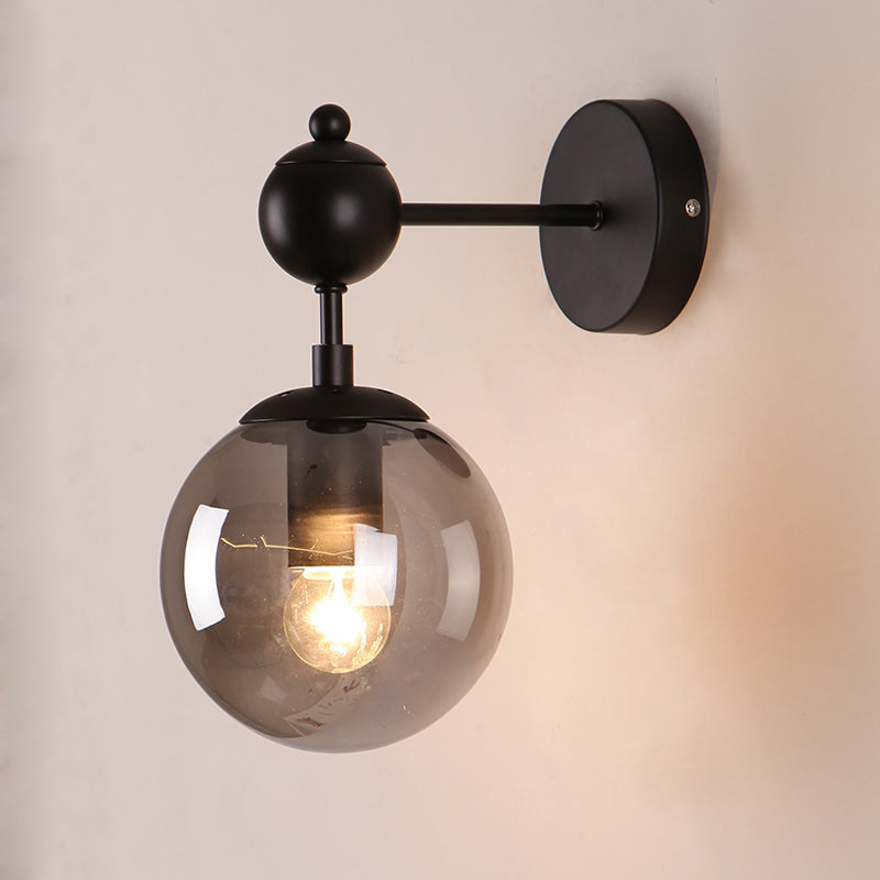 Moderne Stil kugelförmiger Wandmontaglampe Metall 1 Lichtwandbeleuchtung Ideen