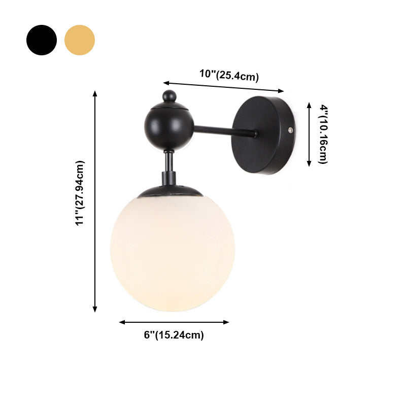Moderne Stil kugelförmiger Wandmontaglampe Metall 1 Lichtwandbeleuchtung Ideen
