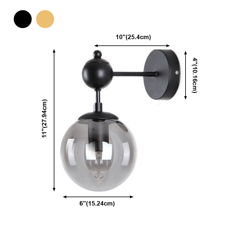 Moderne Stil kugelförmiger Wandmontaglampe Metall 1 Lichtwandbeleuchtung Ideen