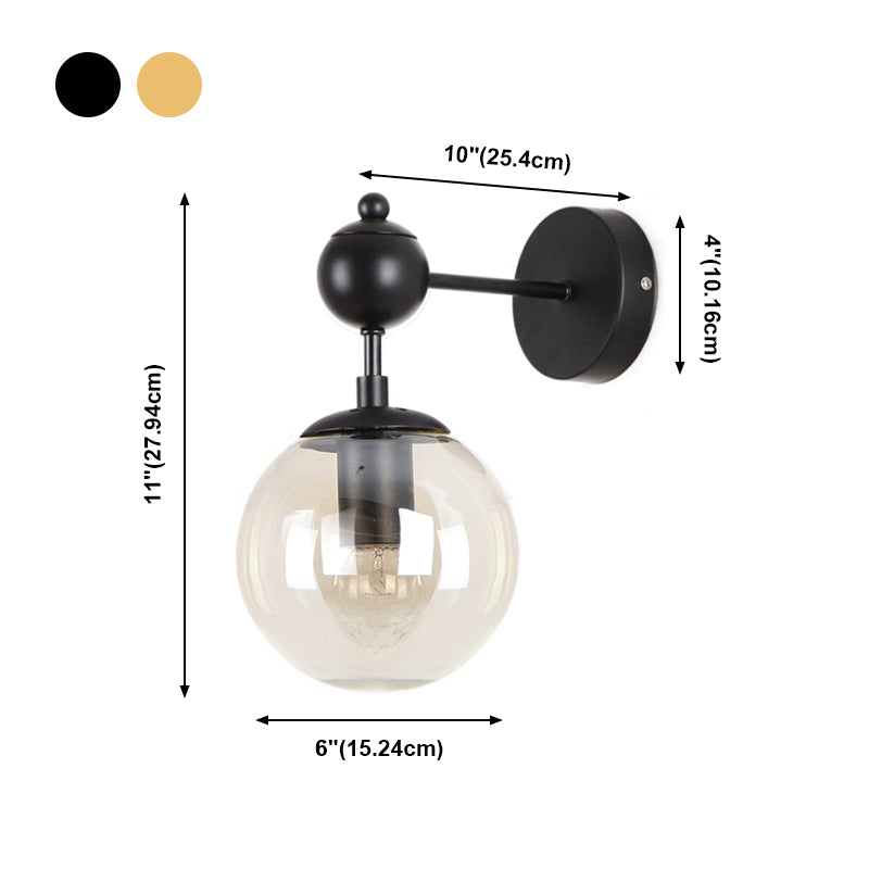Moderne Stil kugelförmiger Wandmontaglampe Metall 1 Lichtwandbeleuchtung Ideen